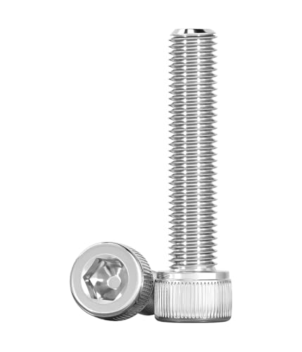 Drenky 50 Pezzi M4 X 35 mm Viti a Testa Cilindrica Norma DIN 912 / ISO 4762 Filettatura Completa Bullone Meccanico in Acciaio Inox A2 V2A Antiruggine Bulloni a Brugola