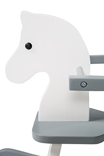 Roba Schommelpaard, 6918 W, massief hout, wit, grijs, schommelstoel meegroeiend voor baby's en peuters door afneembare… - Afbeelding 6