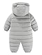 AIEOE Schneeanzug Baby Mädchen Jungen Daunenjacke Winterjacke Snowsuit Neugeborenes Overall Winter Jumpsuit Winddicht Fleece Strampler 90cm Silber