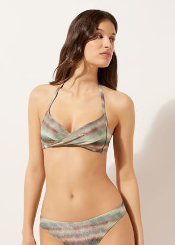 Woman's Padded Triangle Swimsuit Top Glittery Tie-Dye4