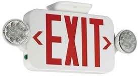 Hubbell CCR LED Combo Exit/Emergency Unit, Red Letters, White, Ni-Cad Battery