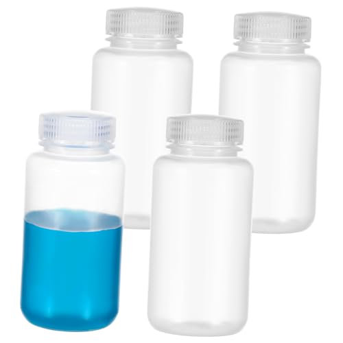 Unomor Small Travel Bottles Plastic Water Bottles Secure Lids Lab Storage Containers 250ml