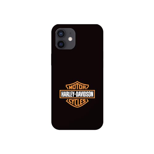 SUPER FABRIQUE Cover in silicone morbida trasparente per Apple iPhone stampata logo Harley Davidson (iPhone 12 Mini)