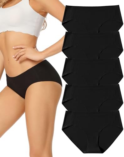 voenxe Womens Underwear Seamless Hipster,No Show Ladies Bikini Panties