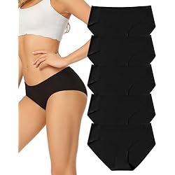 voenxe Women Seamless Hipster Underwear,No Show Ladies Panties Bikini,Full Coverage Breathable Briefs,Comfy,Invisible,5-Pack