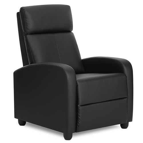 Sillón reclinable tapizado color negro