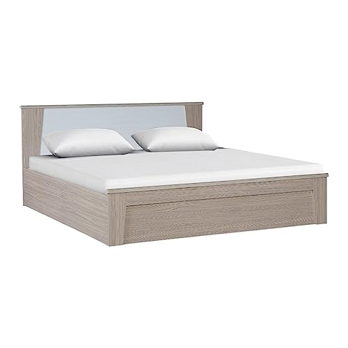 Image of HomeTown Ambra Queen Bed with Box Storage in Oak Colour