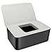 WJMY Feuchttücher Box Feuchtes Toilettenpapier Box Feuchttücherbox Baby Tücherbox Serviettenbox, Kunststoff Spender für Trockene und Nasse Seidenpapier- Schwarz und Weiß