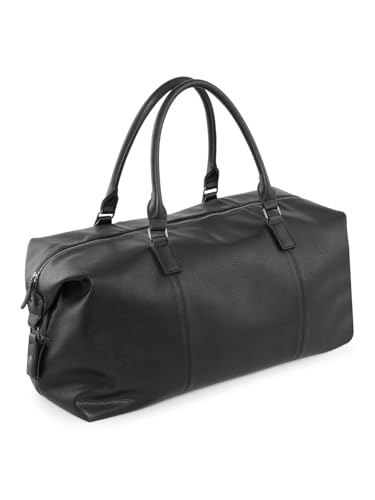 Beauty case personalizzato case pelle vegana ricamata borsa a mano Handmade per compleanno Festa del papà Valigia - Nera Moderno