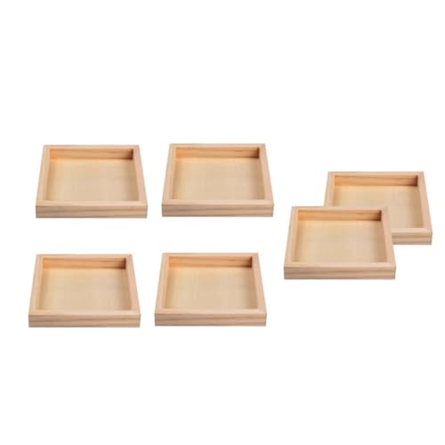 Bandeja de madera para puzzle apilable con 6 compartimentos ecológicos para ordenar bloques