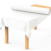 MOKANI Tischdeckenrolle, 1.16 m × 25m, Vliesstoff, Einweg Papiertischdecke Rolle, Tischdecke Bierzeltgarnitur, abwaschbare Tischdecke Geeignet für Party, Geburtstag, Hochzeit, Weiß