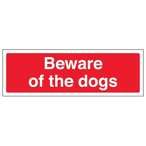 Panneau de sécurité en plastique rigide Beware Of The Dogs V Safety 450x150 mm