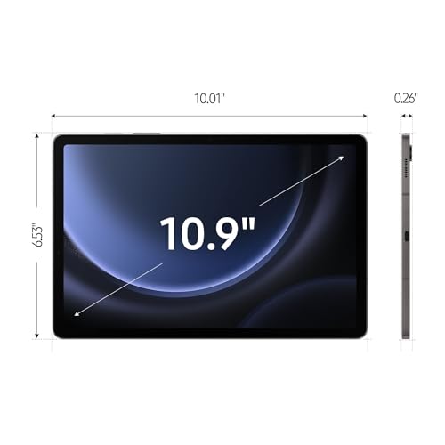 Image of Samsung Galaxy Tab S9 FE 10.9 inch 256GB WiFi Android Tablet, Large Display, Long Battery Life, Powerful Processor, S Pen, 8MP Camera, Lightweight Durable Design,Expandable Storage,US Version, 2023,Gray