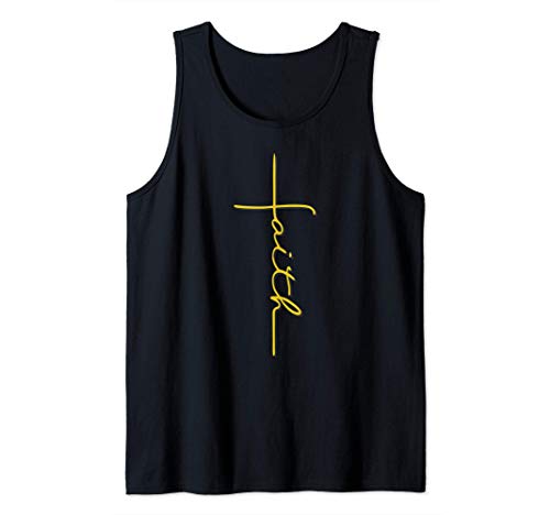 Men Women Youth Faith Cross Tee Christian Handwriting Canotta