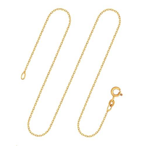 EDELIND Goldkette Damen 333 Echtgold - Ankerkette 1.3 mm Gelbgold 45 cm - 8k Halskette für Frauen, Herren, Kinder - mit Geschenkbox