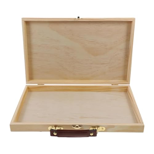Tachiuwa Wood Artist Supplies Box Carrying Case Sleek Multifunctional Portable Organizer Art Tool Box for Markers Paint Brushes Pastel