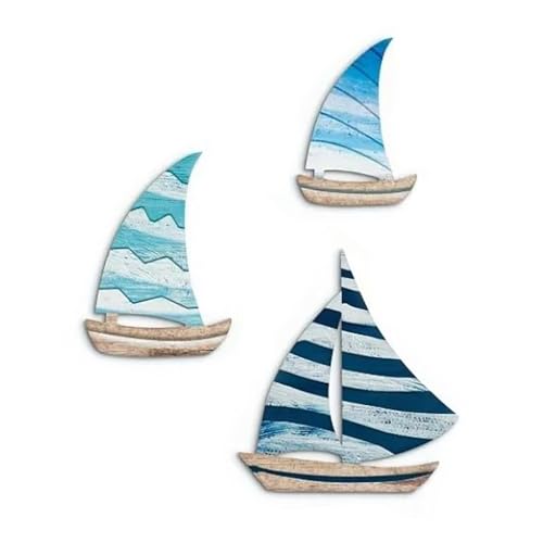 KLVGTIFS 3 Stück Maritime Deko, Vintage Maritime Wanddeko, Exquisit Segelboot Wanddeko 3er-Set, Stilvolle HäNgende Dekoration, Boot Wanddekoration...