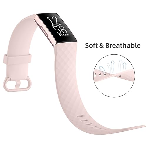 Dirrelo 3 Pack Straps Compatible with Fitbit Charge 3/4 SE for Women and Men Soft Silicone Adjustable Replacement Sport Wristband - Image 2
