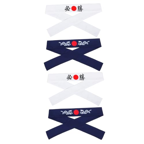Diadema japonesa samurai azul dragón pack de 4 bandas absorbentes