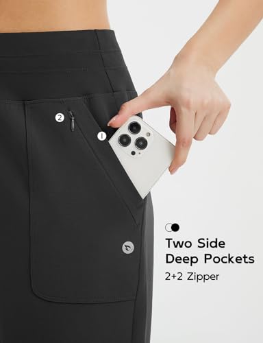 baleaf Women's 7" Athletic Running Shorts Long Workout Shorts High Waisted Quick Dry 4 Zipper Pockets UPF50+3