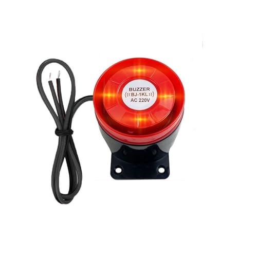 Switian Sicherheitsalarmanlage mit 120dB Blinklicht & Sirene - Elektronischer Lichtalarm für Zuhause, 220V ABS-Material, Feuchtigkeitsbeständig (20cm Draht)