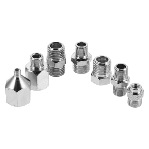 Adaptador de aerógrafo de 7 piezas de acero para manguera de compresor y pistola