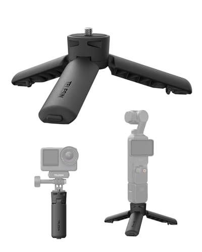 TELESIN Mini-Stativ für Insta360 Luna Ultra DJI Osmo Pocket 4P/4/3 EIN-klick Schnellöffnung 1/4 Schraube Vlogging Stativ& Handgriff für Action 6 5 Pro 4 GoPro Mission 1 13 12 11 X5 4 3 Ace Pro 2