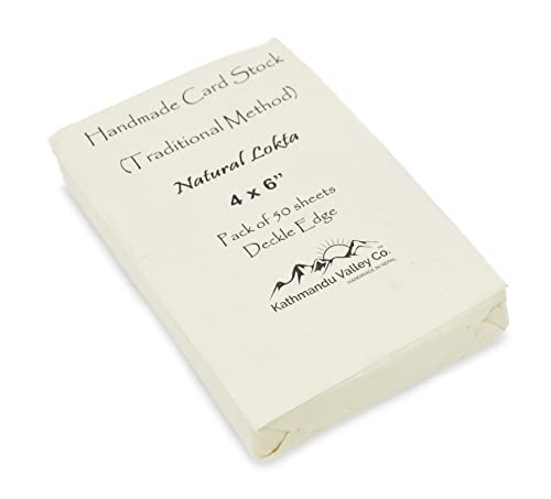 Kathmandu Valley Handmade Lokta Card Stock Paper (50 Sheets)