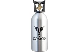 KegLand Komos CO2 Tank | Aluminum | 10 lb | Empty, Silver