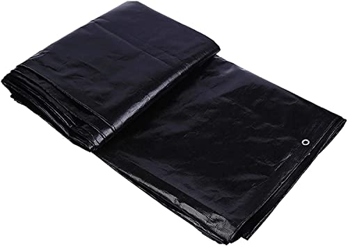 Bâche imperméable noire 3x3m en polyéthylène robuste avec coins renforcés et œillets