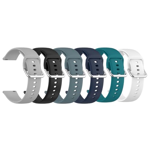 Generic 6 Pack 22mm Soft Silicone Sport Bands Compatible with CMF BY NOTHING Watch Pro Smartwatch Band Replacement Strap Wristband Women Men Compatible for CMF Watch Pro D395