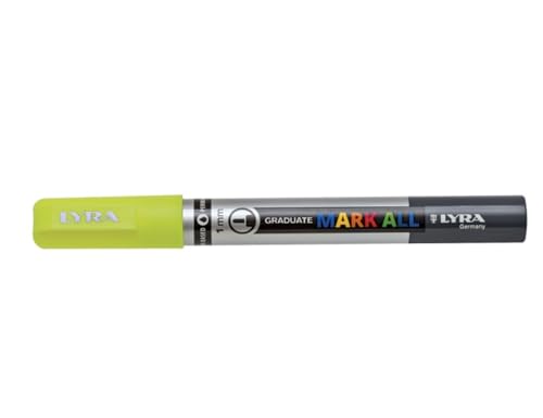 Lyra Graduate Mark All Paint Marker, 1mm Small Tip, Neon Yellow