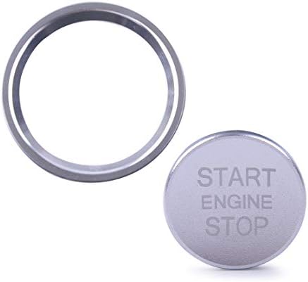 CITALL 2PCS / Set car Engine Start Stop Switch Button Cover and Ring Decorative Sticker Fit for A4 A5 A6 A7 Q5 - Sliver