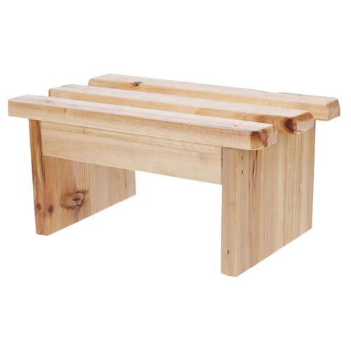 PACKOVE reposapiés Multiusos Adulto Asiento de Ducha Silla de Ducha para Ducha Interior Baños banquetas para Dormitorio Banco de Madera Taburete para Sauna reposapiés de baño Khaki