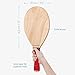Navaris Beach Paddle Ball Set - Wood Paddles and Ball Set - Wooden Beach Rackets for Beach Tennis Paddleball - Includes 2 Different Weight Balls - Red