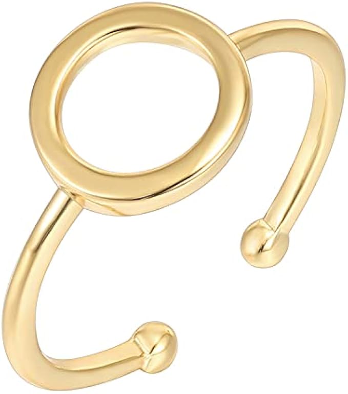 PAVOI 14K Gold Plated Rings for Women | Gold Karma Circle Ring | Stackable Rings