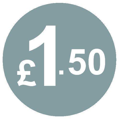 from 99p to £10 - Pack of 200 Silver 20mm Price Stickers/Sticky Labels - 40 Different Prices to Choose from (Silver £1.50)