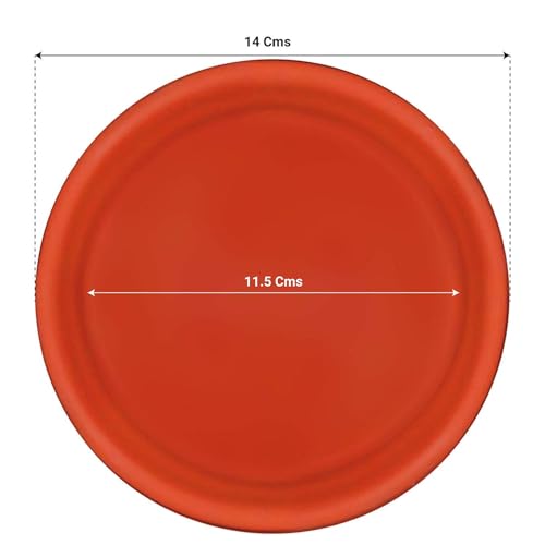 Image of SIGNY Round Bottom Tray(Plate /Saucer) Suitable for 6 Inch Round Plastic Pot - Brown - Set of 3 | Heavy Duty Highly Durable Plant Saucer for Indoor Home Decor & Outdoor Balcony Garden (3, 4.5 Brown)