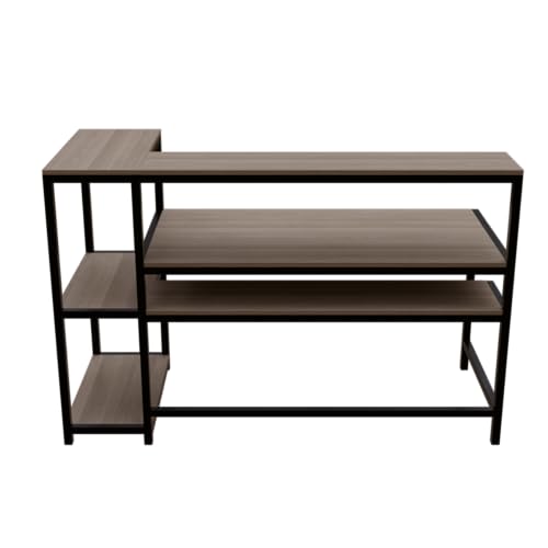 Image of Riyan Luxiwood Fronx Computer Table with Open Storage Made MDF I Large Study Table. (Large, Beige)