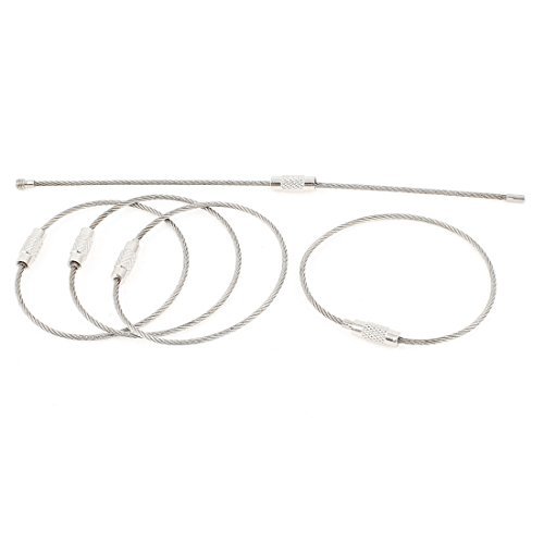 Buy 5pcs Stainless Steel Wire Cable Keychain Ring 1.5mm Dia 150mm