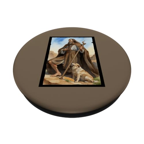St Roch, Patron saint of dogs, Roche, lucky PopSockets Swappable PopGrip, Black - Image 2