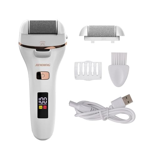 Layhou Electric Foot Grinder with LED Light Callus Remover Dead Skin Remover with Digital Display Foot Care Machine Pedicure Tool with 2 Grinding Heads 2 Adjustable Speeds