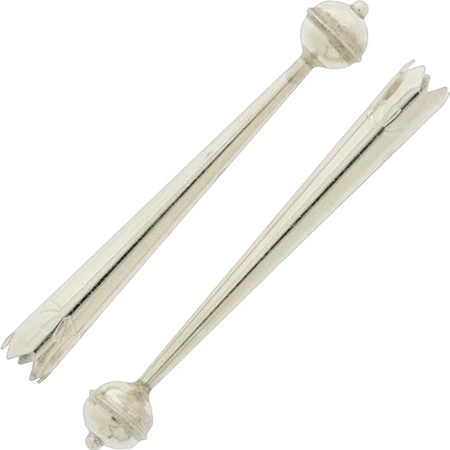 FindingKing Pair of Sterling Silver Bolo Tips #2 Long 8mm Bead