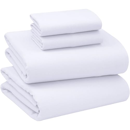 Briarwood Home Flannel Sheet Set 100% Organic Cotton Six-Fold Brushed Super Soft Warm Cozy Deep Pocket Bedding with NanoTech Infuse for Added Durability and Lasting Comfort (Twin White)