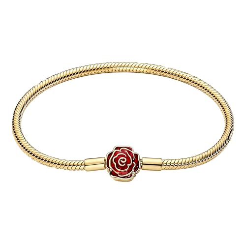 Hevdlt Goldfarben DamenarmbandSterling Silber mit vergoldeter Metalllegierung Kompatibel MomentsCharms Anhänger Armband From 17CM to 21CM