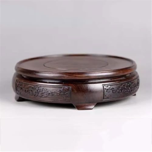 Support pour bonsaï en bois sculpté rétro pour vase et théière