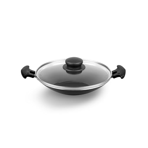 Pigeon by Stovekraft Special Aluminium Non-Stick Appachetty with Lid, 200mm, Black