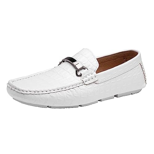 Jousen Men's Loafers Crocodile Printed Casual Loafers for Mens Slip On Shoes