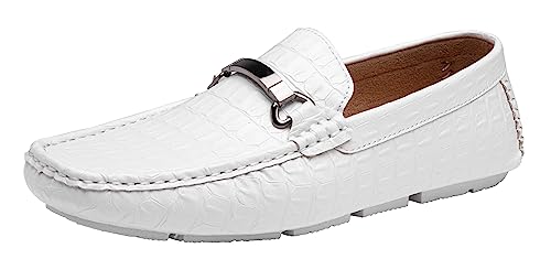 Jousen Men's Loafers Crocodile Printed Casual Mens Slip On Shoes