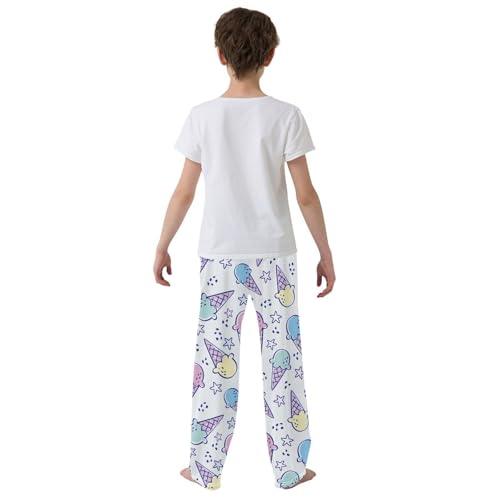 Boys' Pants Summer Ice Cream Colorful Long Bottoms Jogger Pants Elastic Waist Trousers with Pockets S-XL3